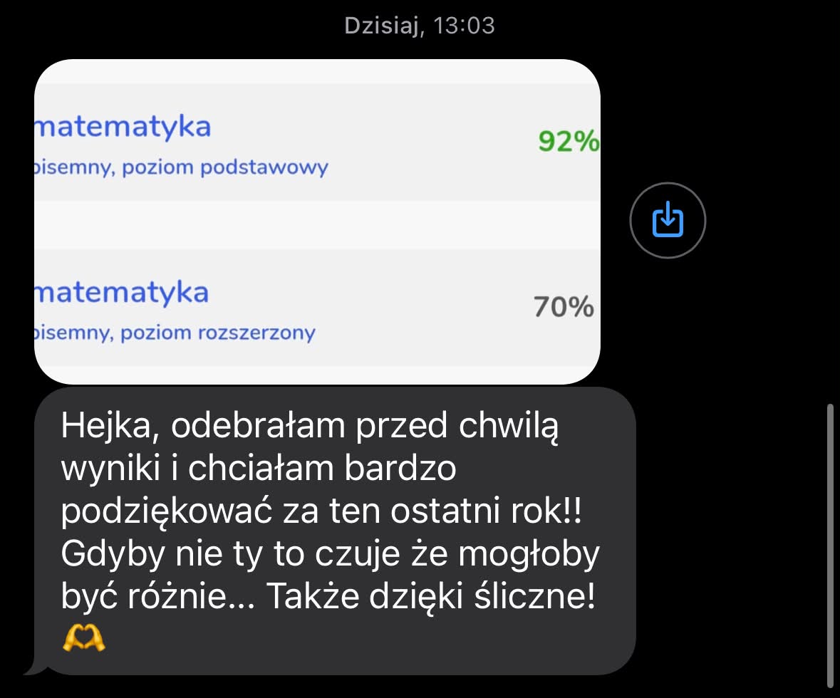 Opinia rodzica ucznia SOLVE - zrzut ekranu z portalu korepetycji